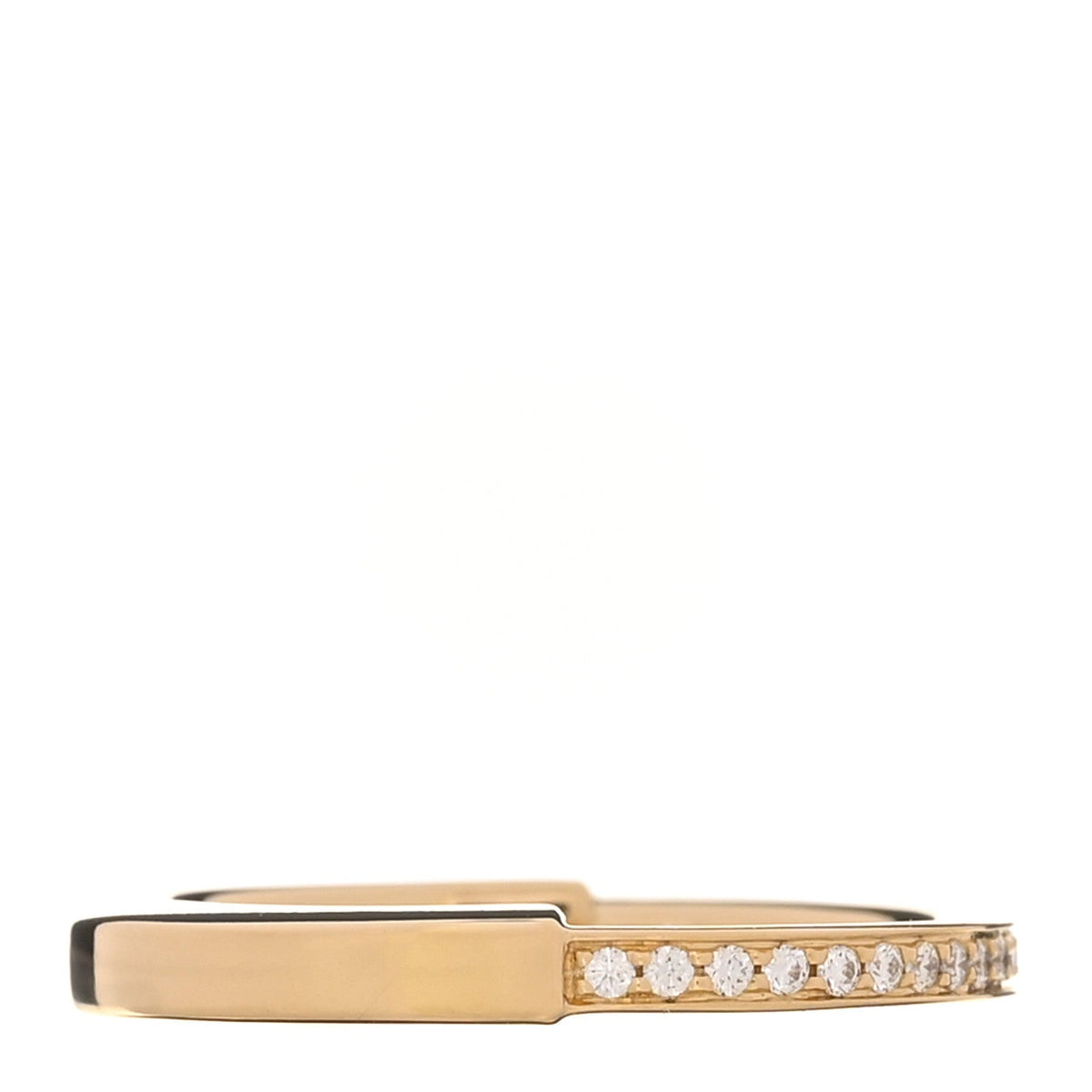 18K Yellow Gold Diamond Lock Ring 57 8