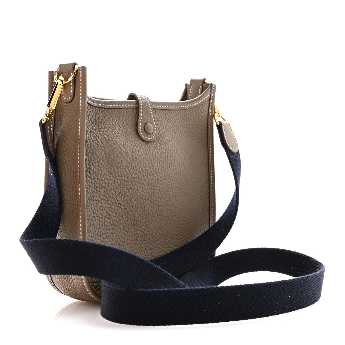Hermes Taurillon Clemence Amazone Evelyne TPM Etoupe Bleu Indigo
