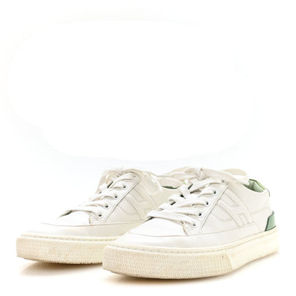 Hermès Crocodile Calfskin Women's Deep Sneakers 37.5 White Vert Jade