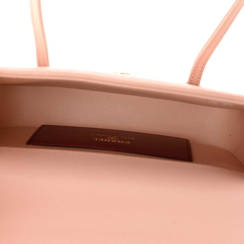 Chanel Shiny Caviar Mini Preppy Coco Shoulder Bag Light Pink