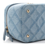 Chanel Denim Quilted Small CC Vanity Case Blue