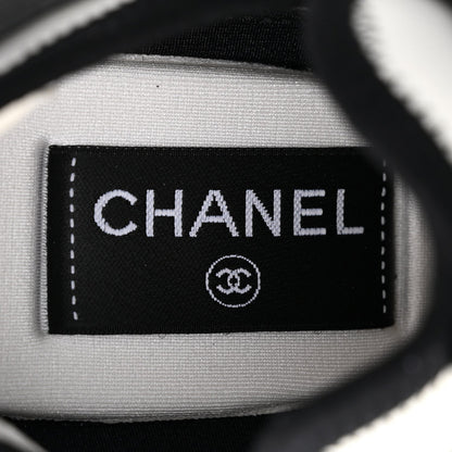 Chanel Suede Calfskin Mixed Fibers Women's CC Sneakers 39 Ivory Green Light Blue