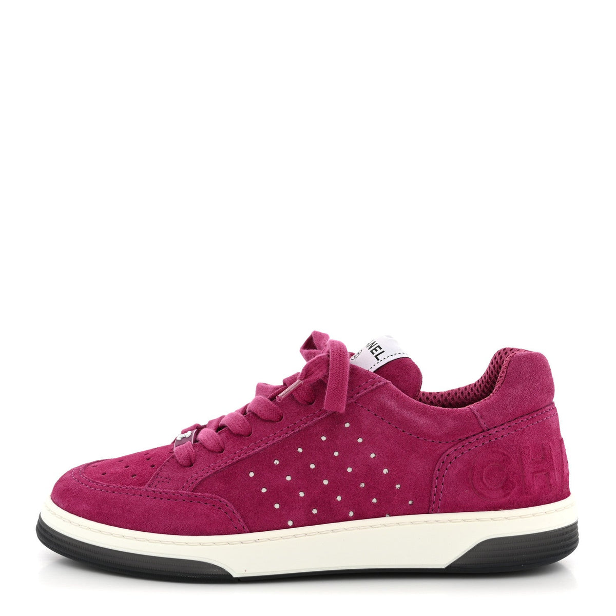 Suede Calfskin Logo Sneakers Dark Pink