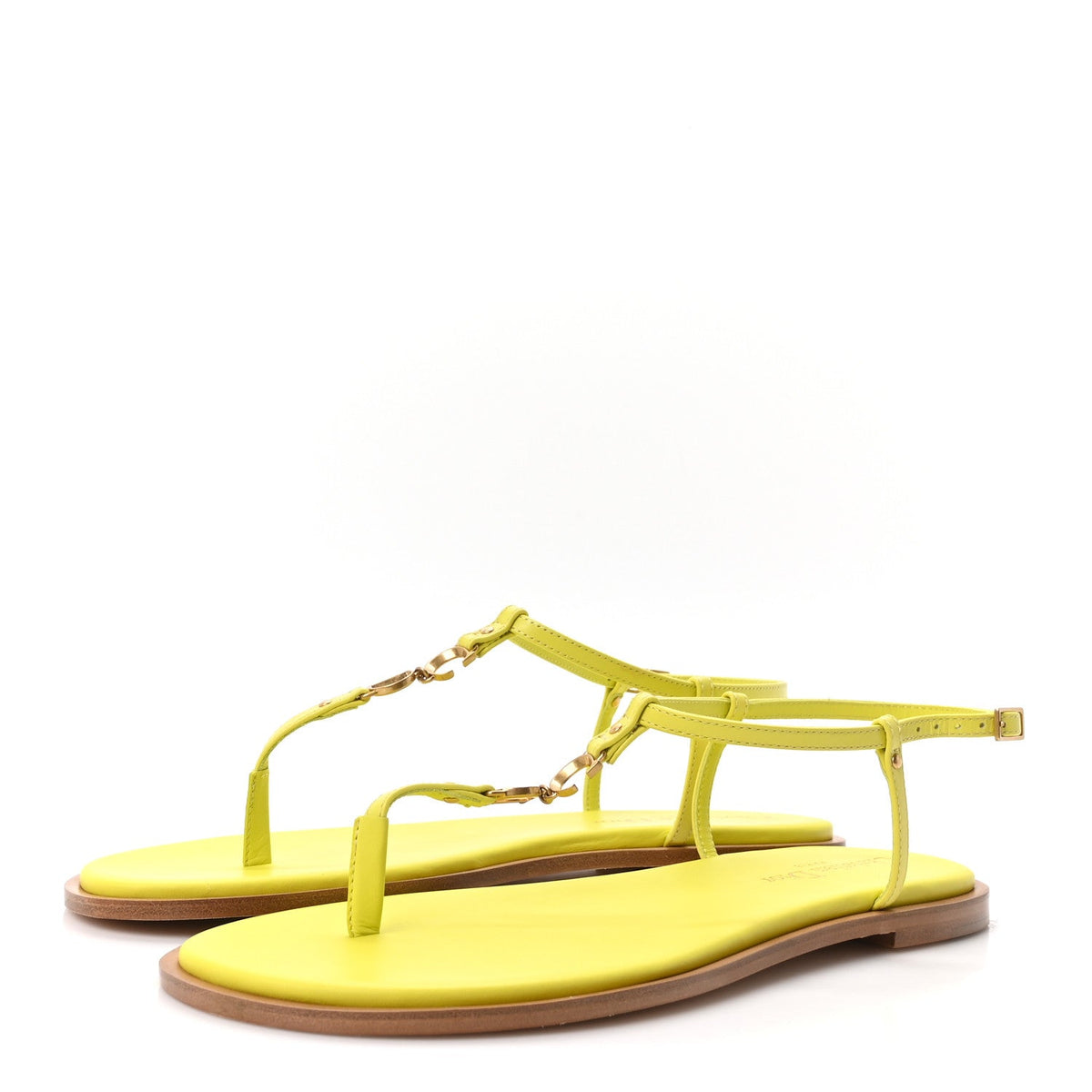Christian Dior Calfskin Women's C'est Dior Sandals 37 Yellow