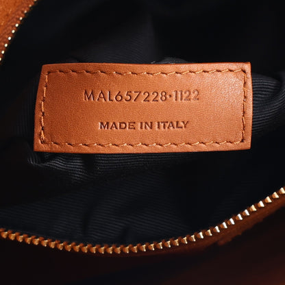Calfskin Canvas Hobo Bag
