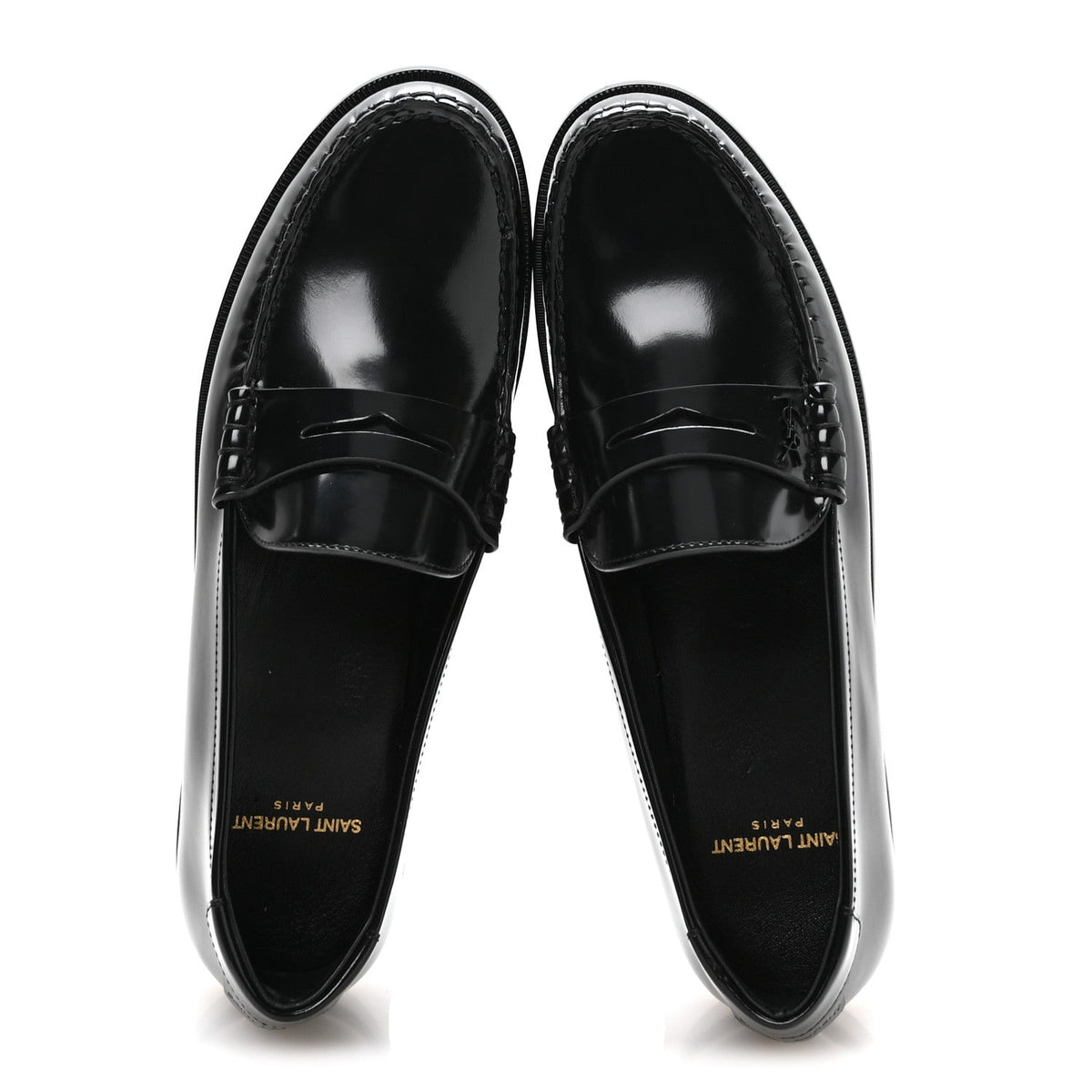 Saint Laurent Lux Calfskin Men's Le Loafer 15 Moccasins 40 Black