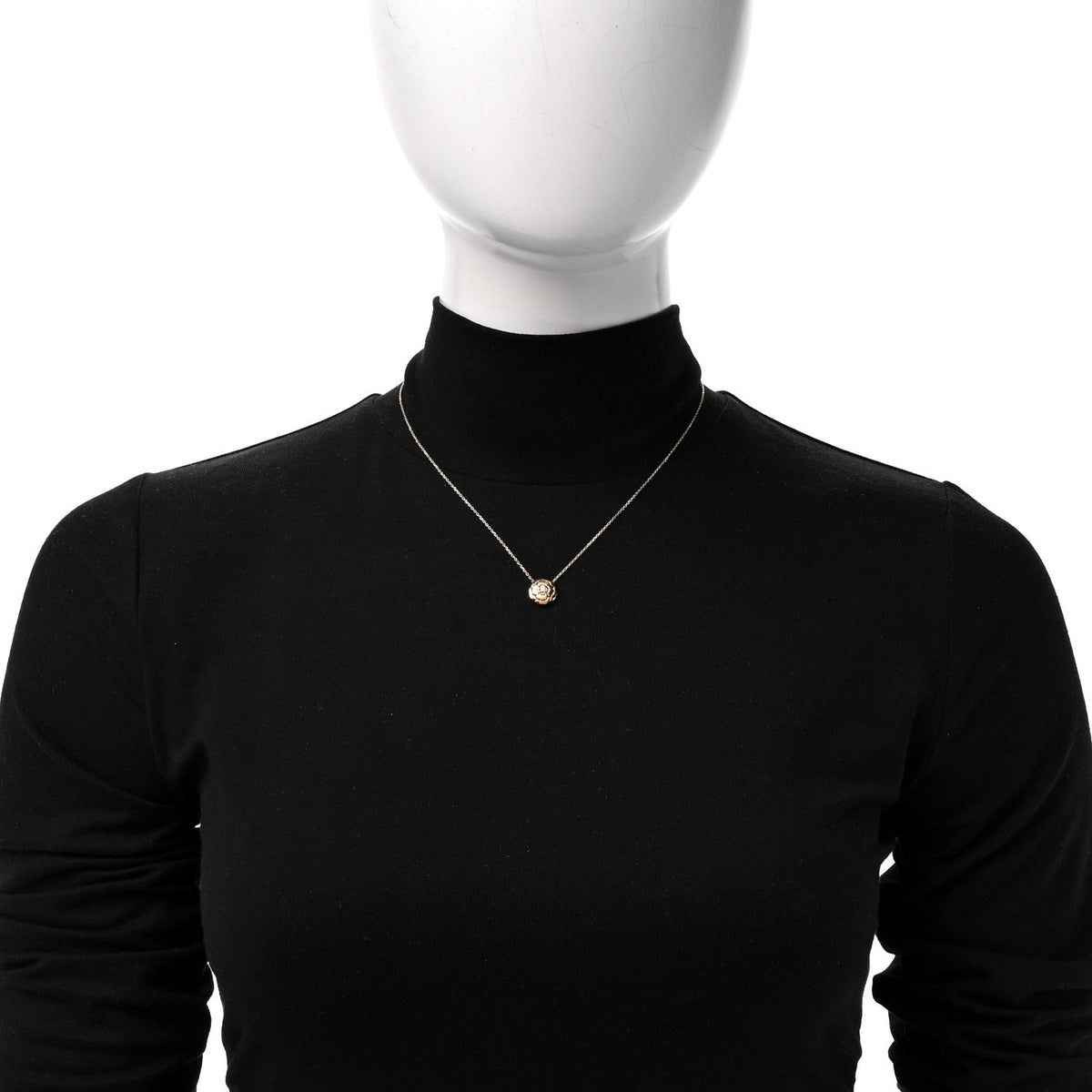 18K Rose Gold Diamond Extrait de Camelia Pendant Necklace