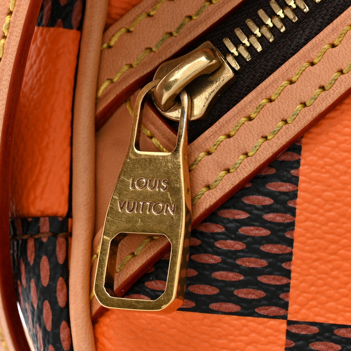 Damier Pop Chess Messenger Orange Handbag