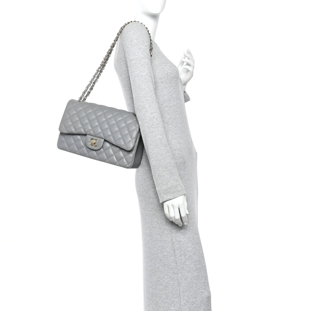 Quilted Caviar Flap Shoulder Bag