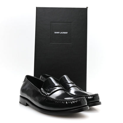 Saint Laurent Lux Calfskin Men's Le Loafer 15 Moccasins 40 Black