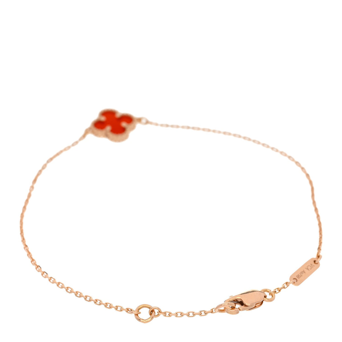 18K Rose Gold Carnelian Sweet Alhambra Bracelet