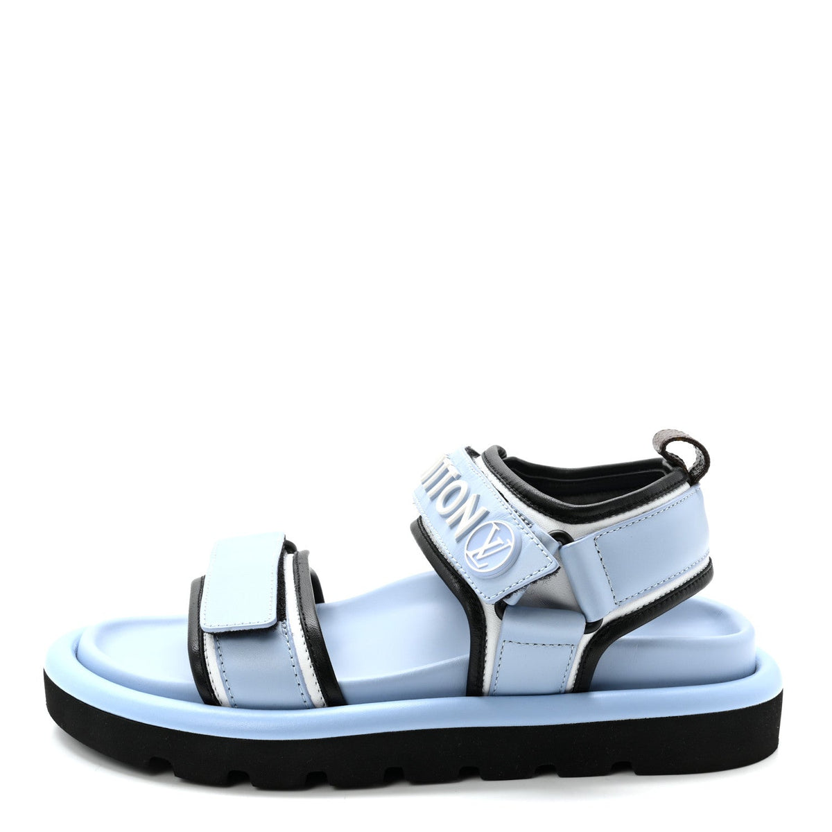 Calfskin Pool Pillow Flat Comfort Sandals Blue