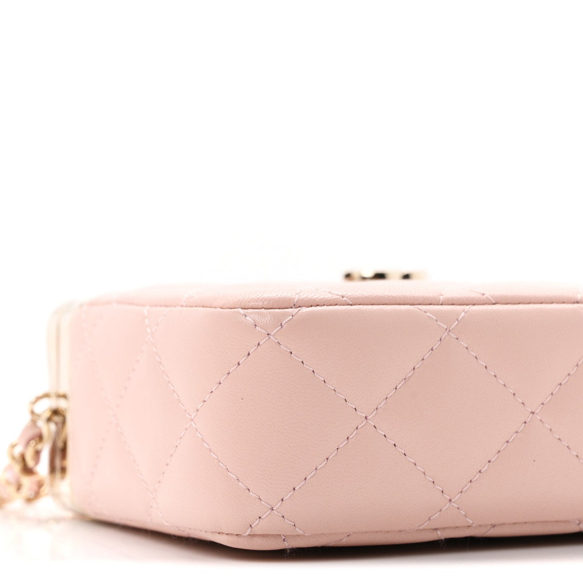 Chanel Lambskin Quilted CC Vanity With Chain Light Pink