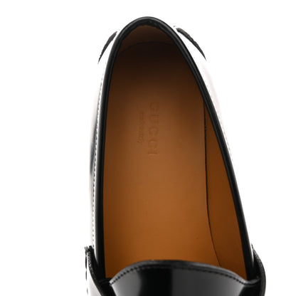 Gucci Cordovan Lux Women's Horsebit 45mm Platform Loafers 39.5 Black