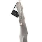 Prada Vitello Daino Soft Flap Crossbody Black