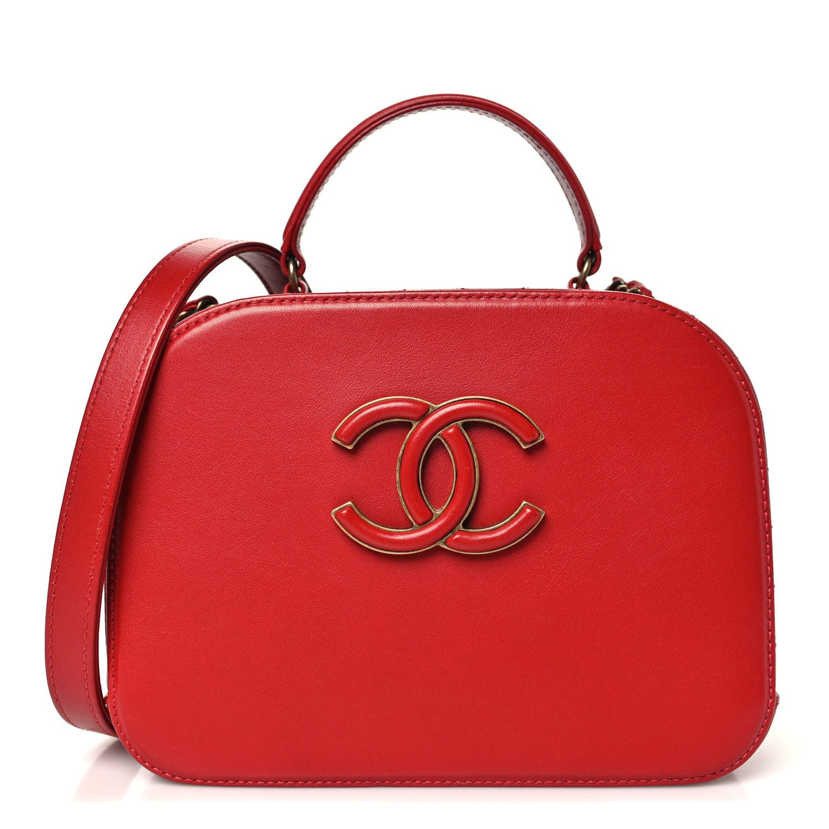 Small Quilted Goatskin Handbag - Red