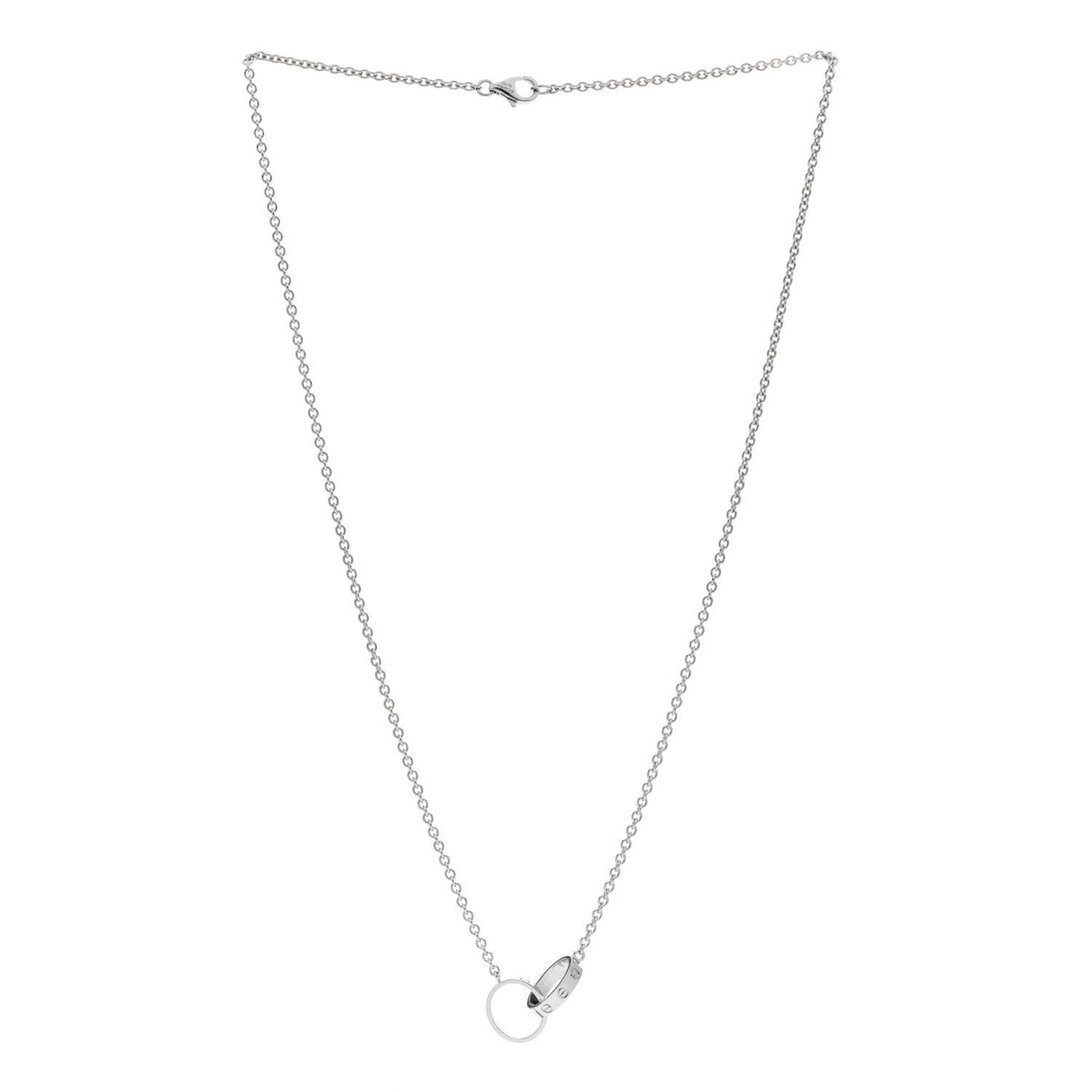 18K White Gold Interlocking LOVE Necklace