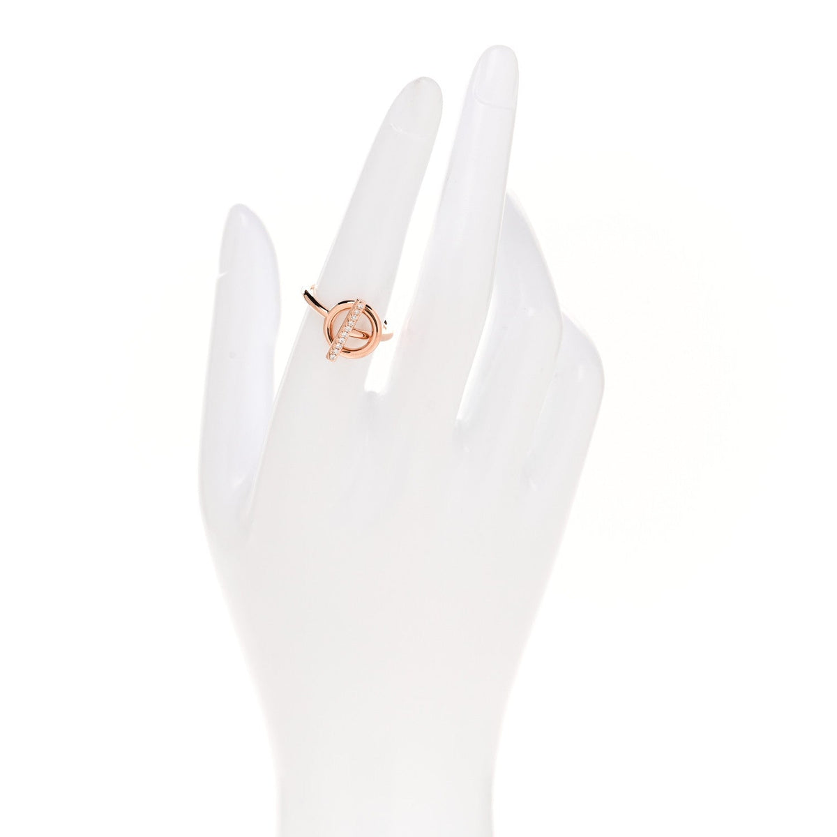 18K Rose Gold Diamond PM Echappee Ring 52 6