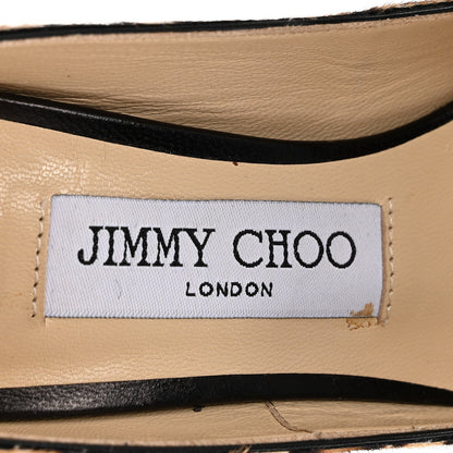 Jimmy Choo Pony Hair Women's Leopard Helena Pumps 34 Natural