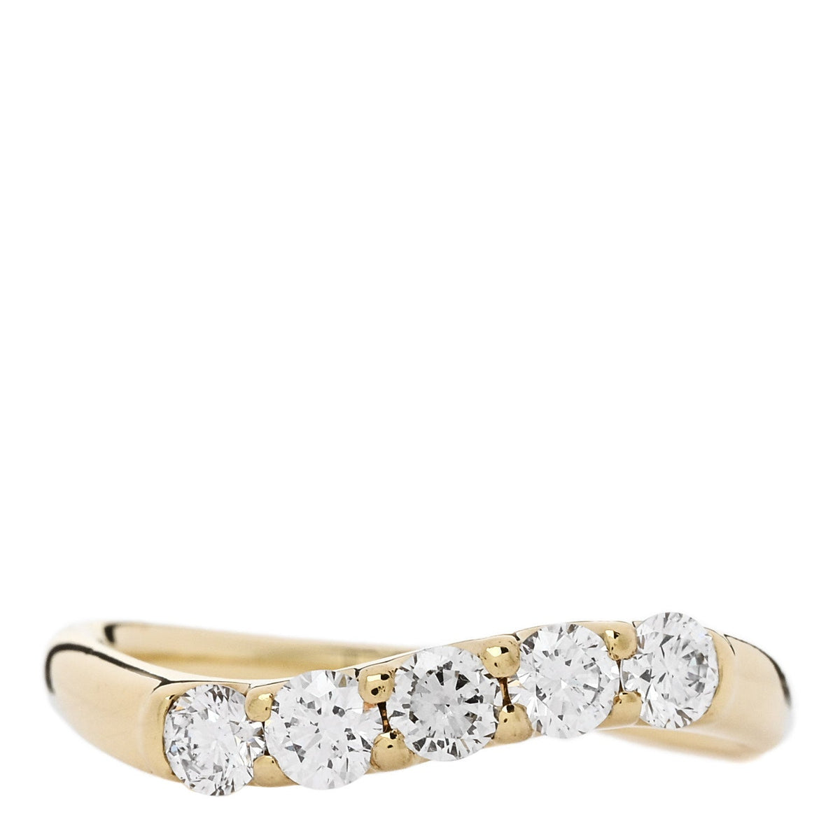 Parker & West by FASHIONPHILE18K Yellow Gold Diamond .50ctw Curved Ring 53 6.5