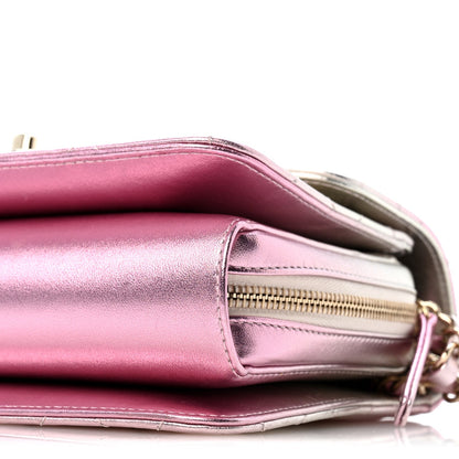 Large Quilted Lambskin Flap Shoulder Bag