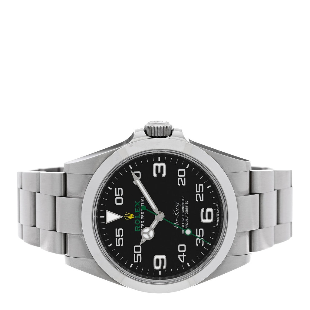 Rolex Stainless Steel 40mm Air-King Oyster Perpetual Watch Black 126900
