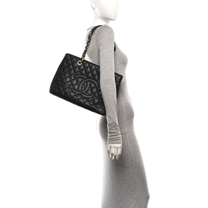 Quilted Caviar Tote Bag