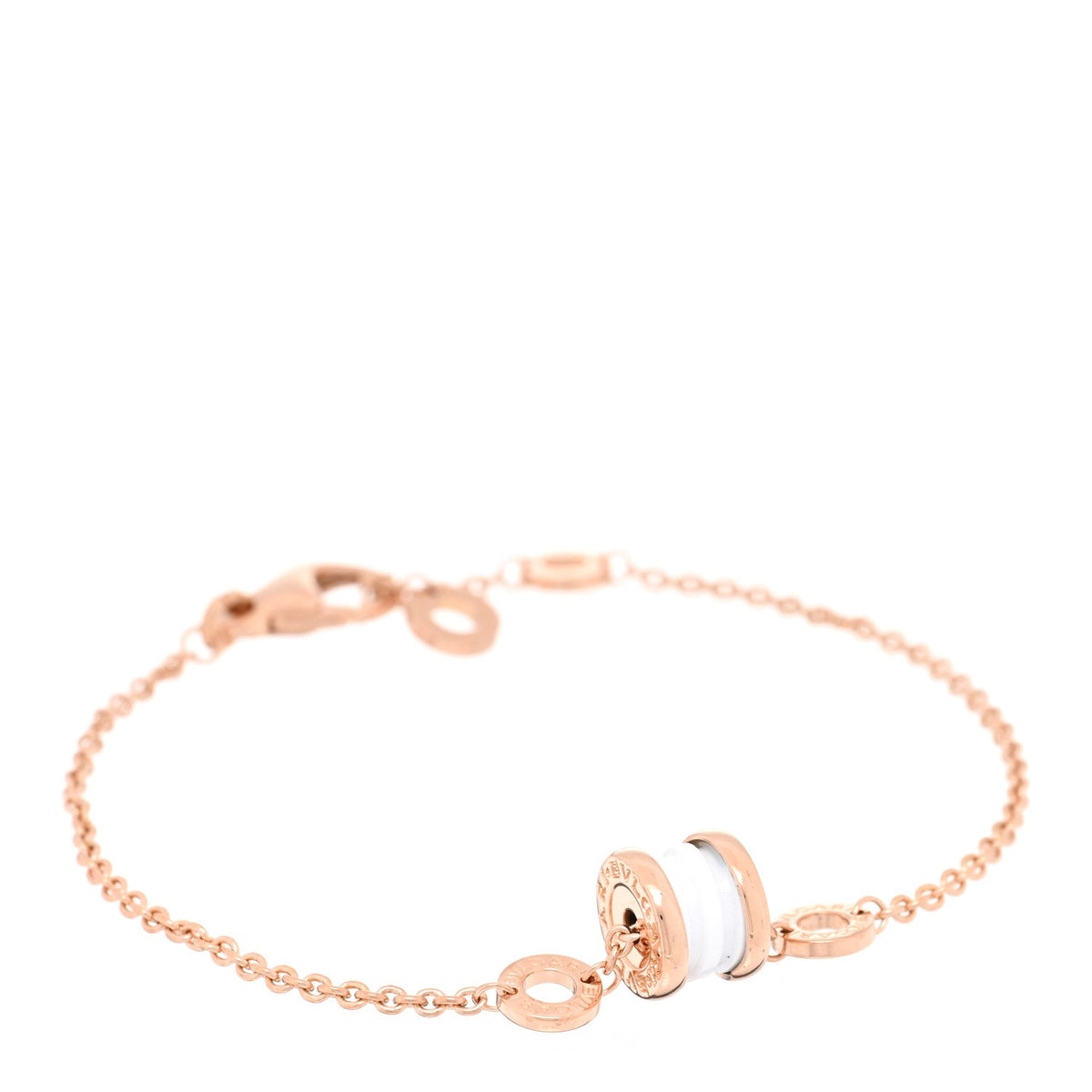 18K Rose Gold White Ceramic B.Zero1 Bracelet SM