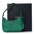 Prada Saffiano Lux Mini Re-Edition Shoulder Bag Mango