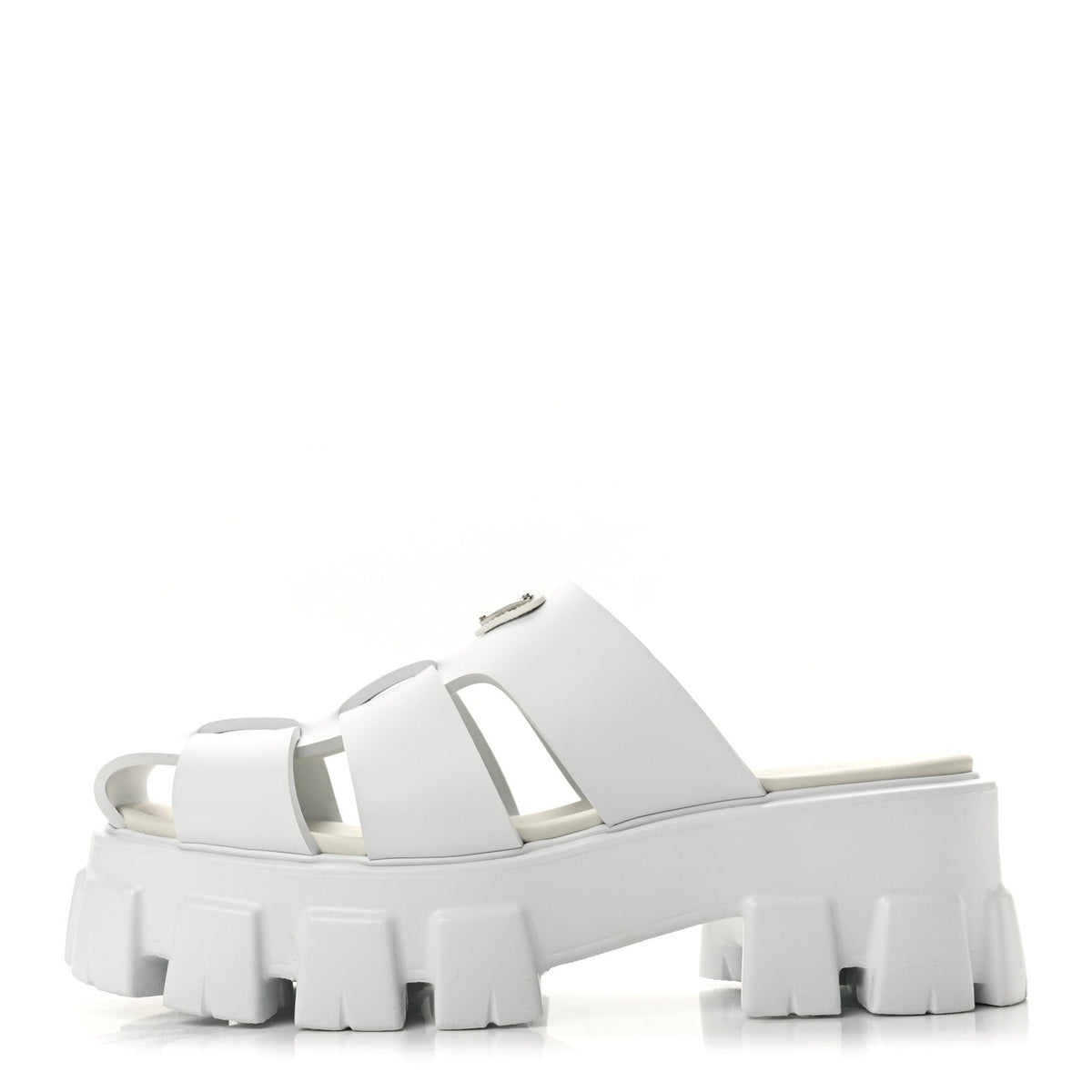 Foam Rubber Triangle Logo Monolith 55Mm Cage Sandals White