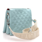 Louis Vuitton Lambskin Embossed Monogram Coussin PM Bleu