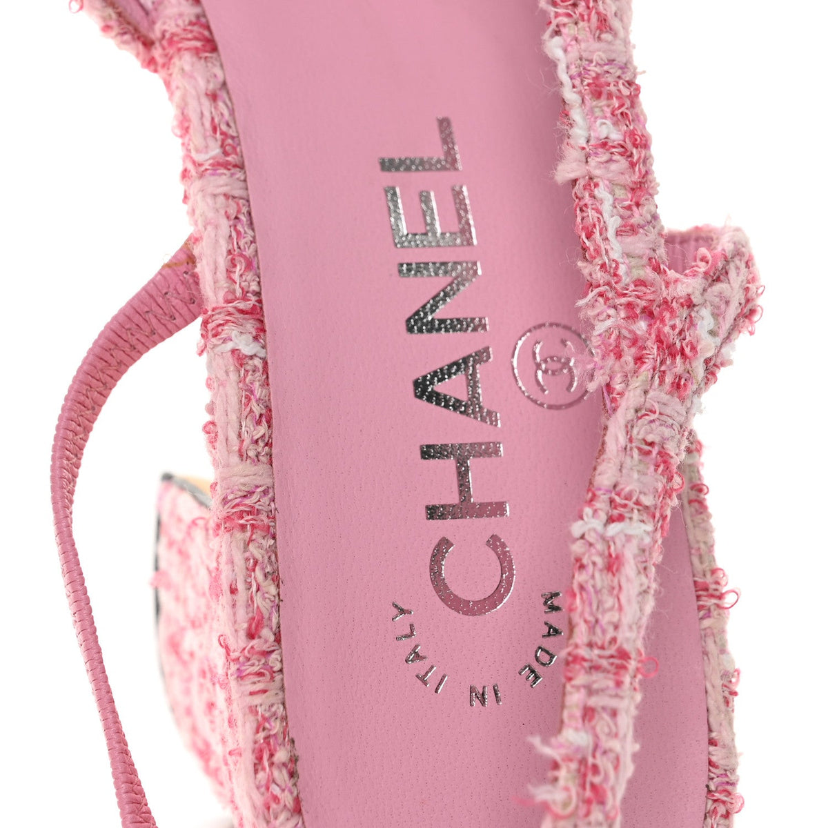 Chanel Tweed Grosgrain CC Women's Slingback Pumps