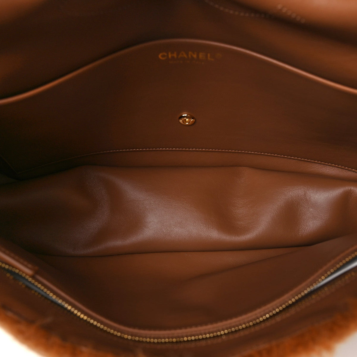 Chanel Shearling Lambskin Small Souplissimo Maxi Flap Brown