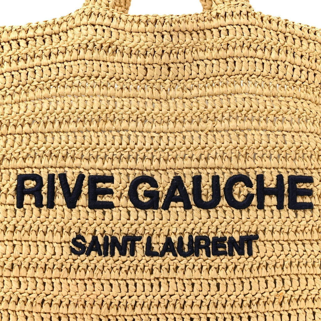 Saint Laurent Raffia Rive Gauche Tote Natural