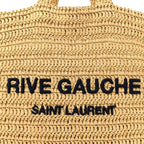 Saint Laurent Raffia Rive Gauche Tote Natural