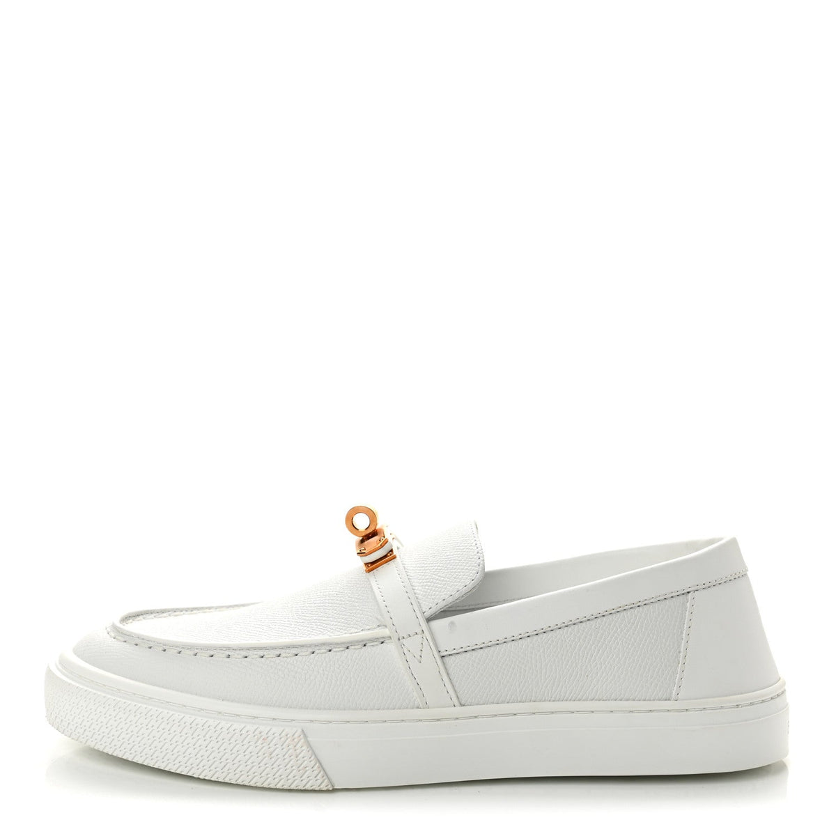 Hermes Epsom Calfskin Game Women's Slip On Sneakers White