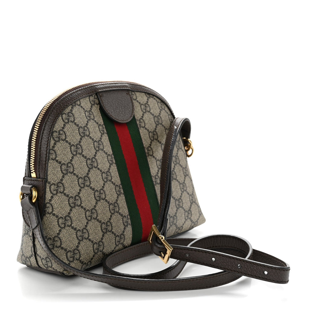 Gucci GG Supreme Small Ophidia Dome Shoulder Bag Beige Ebony