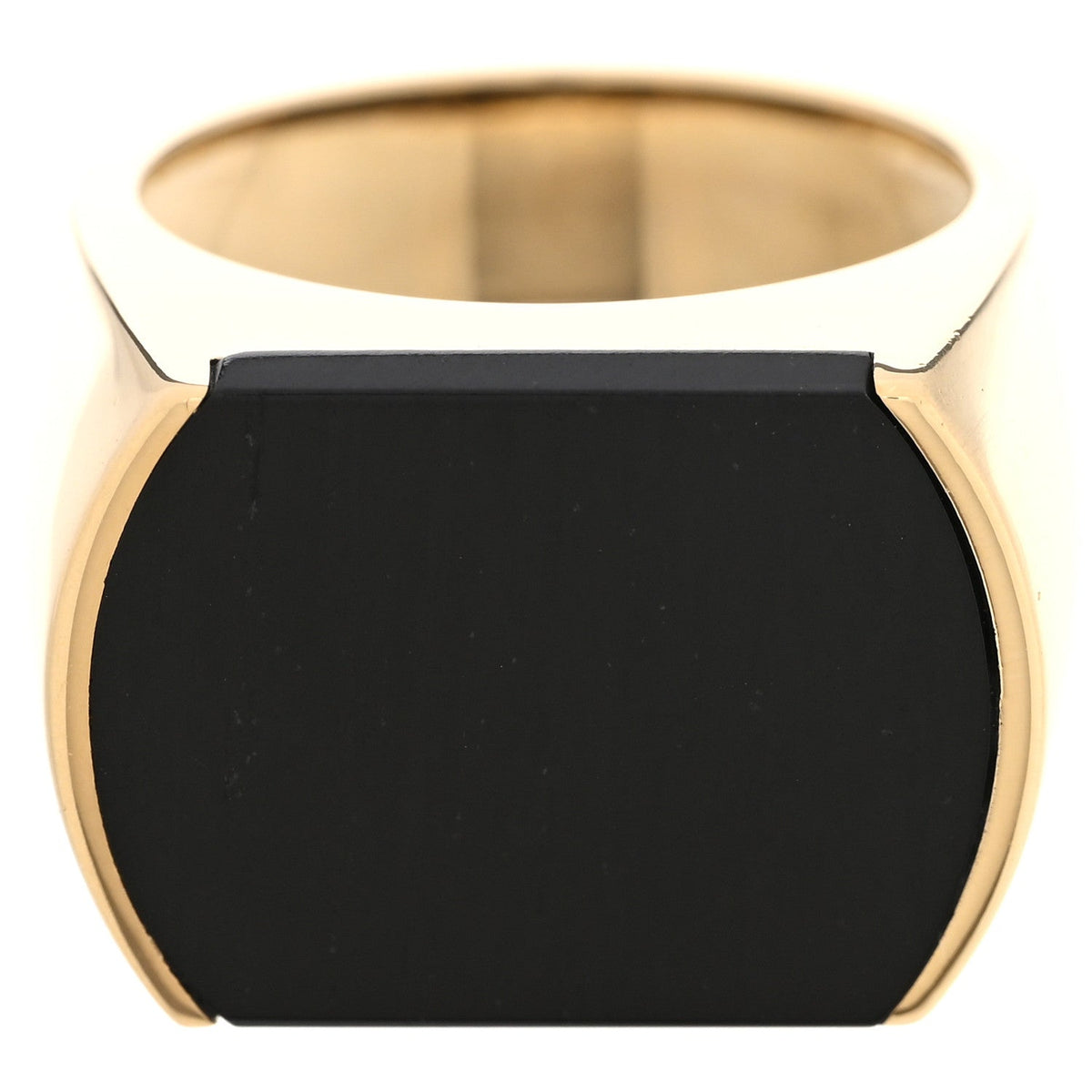 Parker & West by FASHIONPHILE18K Yellow Gold Black Jade Signet Ring 58 8.25