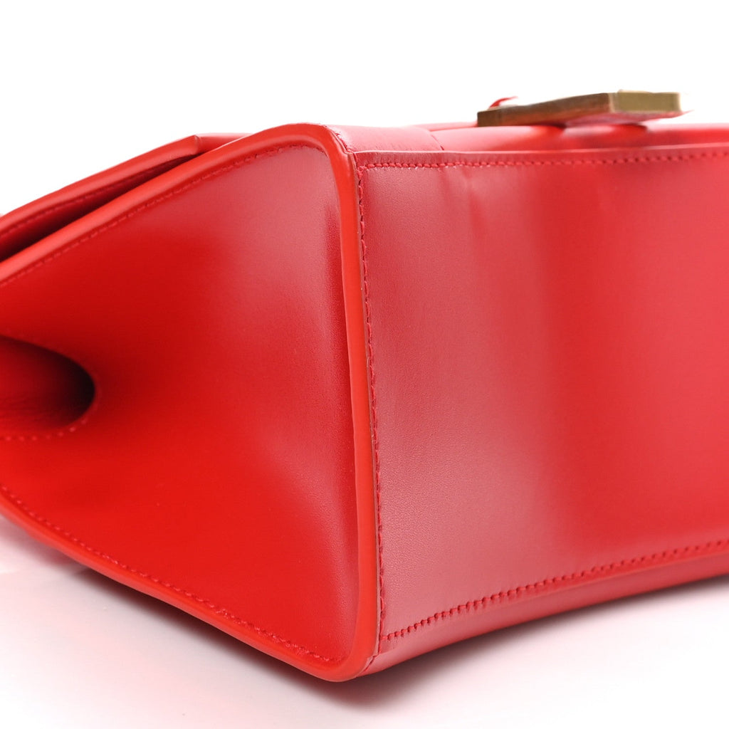 Balenciaga Shiny Box Calfskin Small Hourglass Top Handle Bag Bright Red