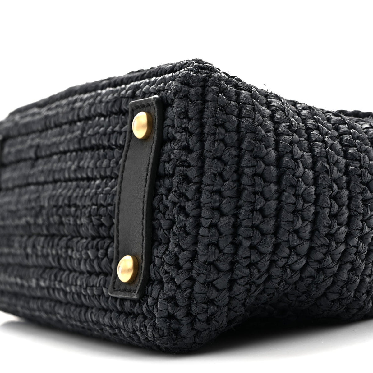 Chanel Straw Raffia Shoulder Bag Navy Blue