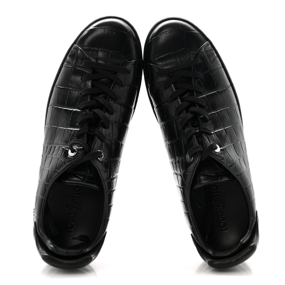 Louis Vuitton Calfskin Men's Frontrow Sneakers 8 Black