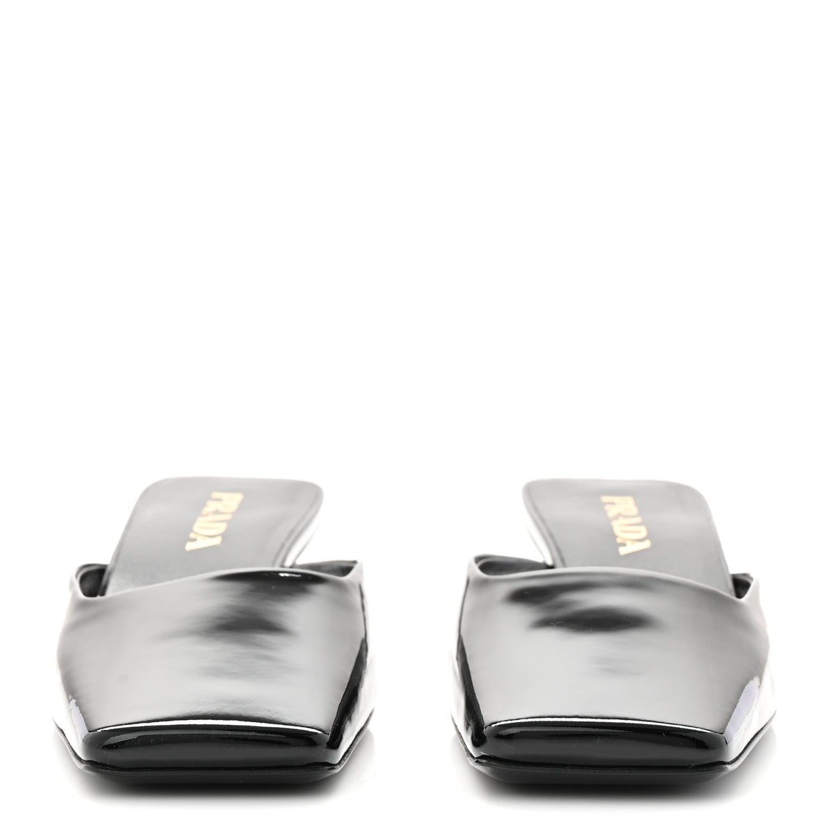 Prada Patent Calfskin Women's Modellerie Mules 38 Black