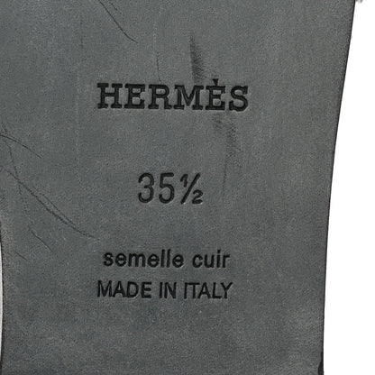Hermes Velvet Goatskin Crystal Beads Oran Women's Sandals Gris Argente