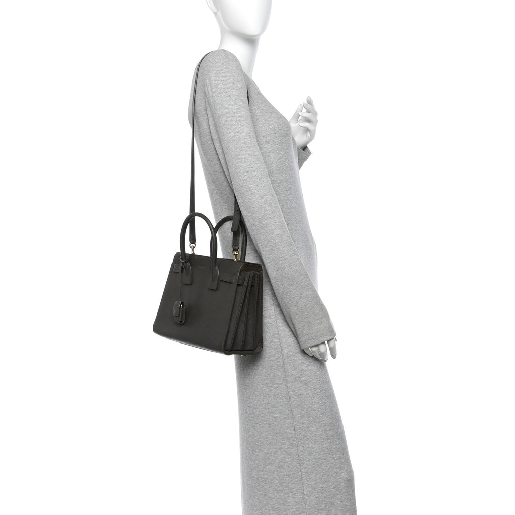 Saint Laurent Grained Calfskin Baby Sac De Jour Fog