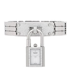 Hermes Stainless Steel Diamond 16mm Kelly Quartz Watch White 1921188