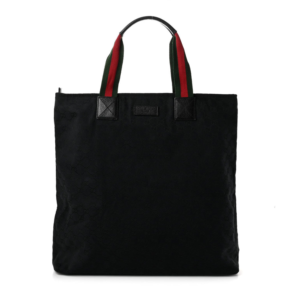Gucci GG Monogram Large Web Handle Vertical Tote Black