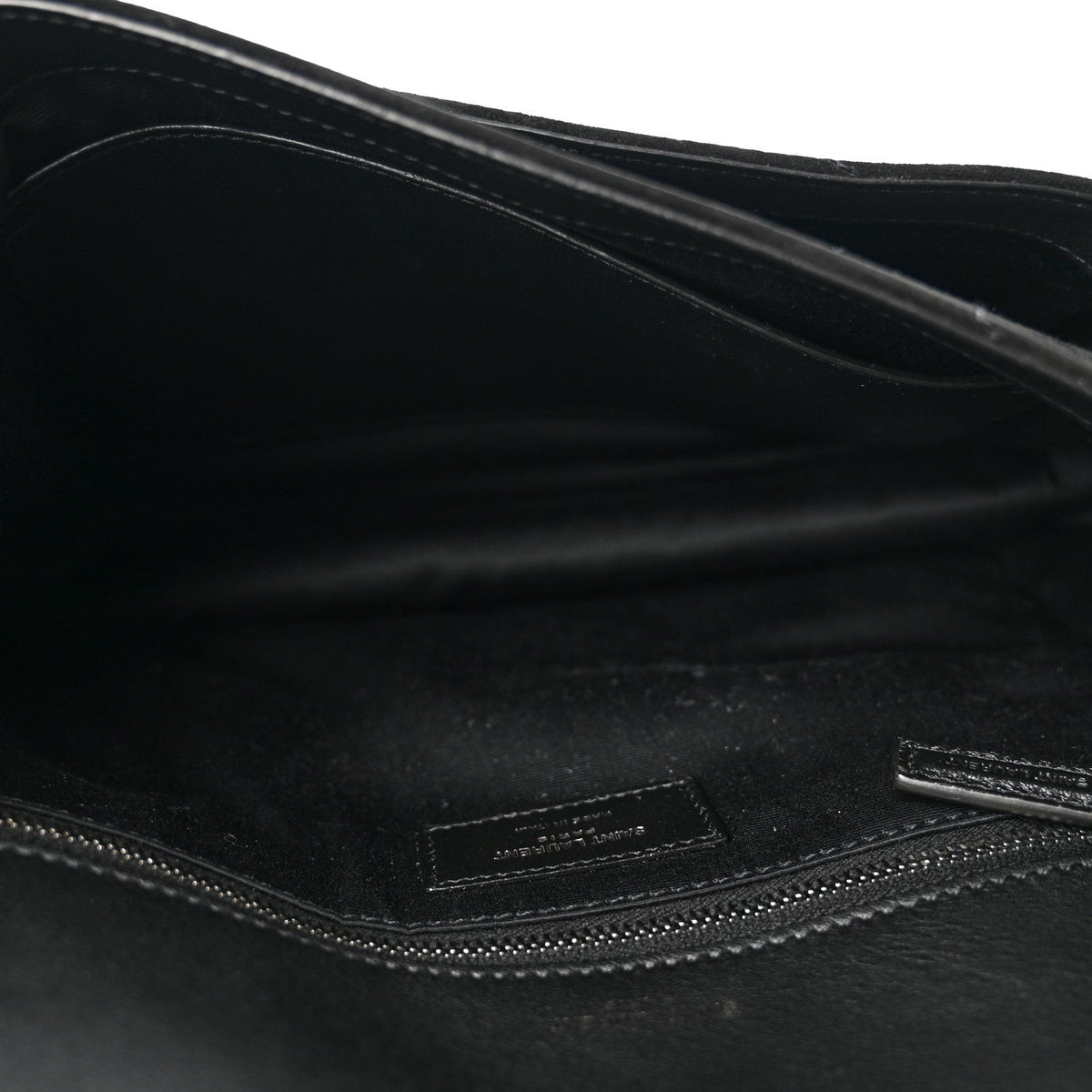 Saint Laurent Suede Monogram Medium Niki Chain Satchel Black