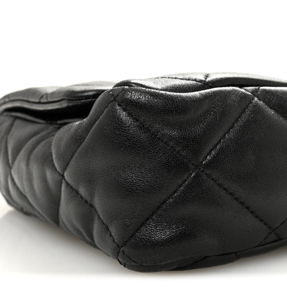 Large Quilted Lambskin Flap Shoulder Bag