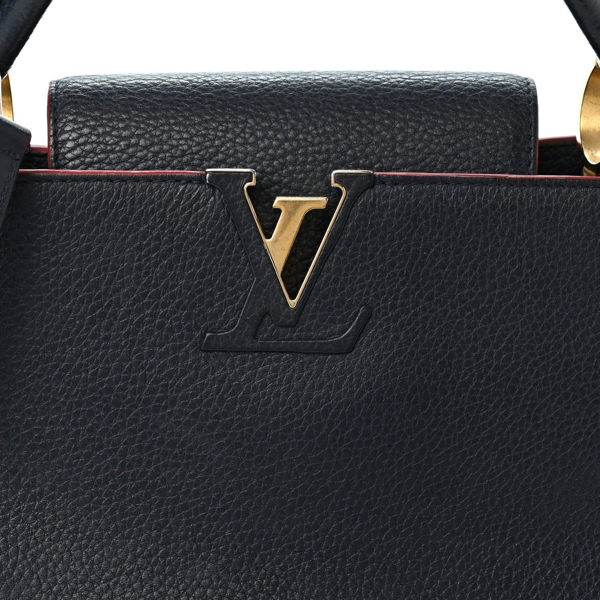 Louis Vuitton Taurillon Capucines PM Marine Rouge