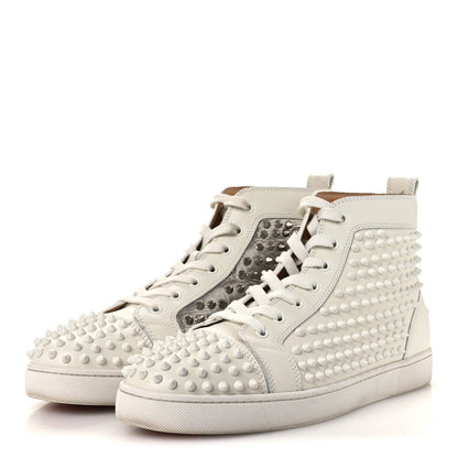 Christian Louboutin Nappa Laminato Men's Yang Louis Flat Sneakers 45 Latte Silver